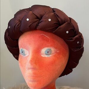 Brown Braided Headband with Rhinestones